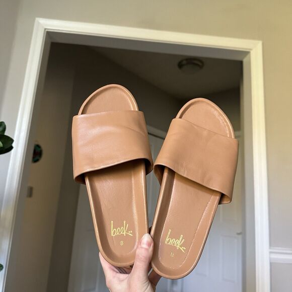 Beek Pelican Leather Platform Sandal in Honey Size 8 ($280) Tan EXCELLENT! - Picture 1 of 15
